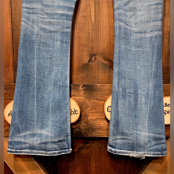 Rock Revival Distressed Blue Flare Jeans - Picture 5 of 13